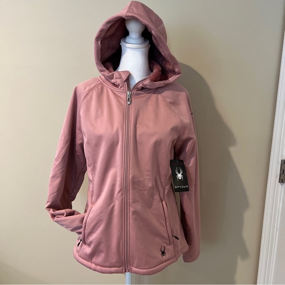 Spyder Jacket Pink Full-zip hooded spfgm215-662 M MED Fur Lined NWT $169 woman’s - Picture 10 of 12